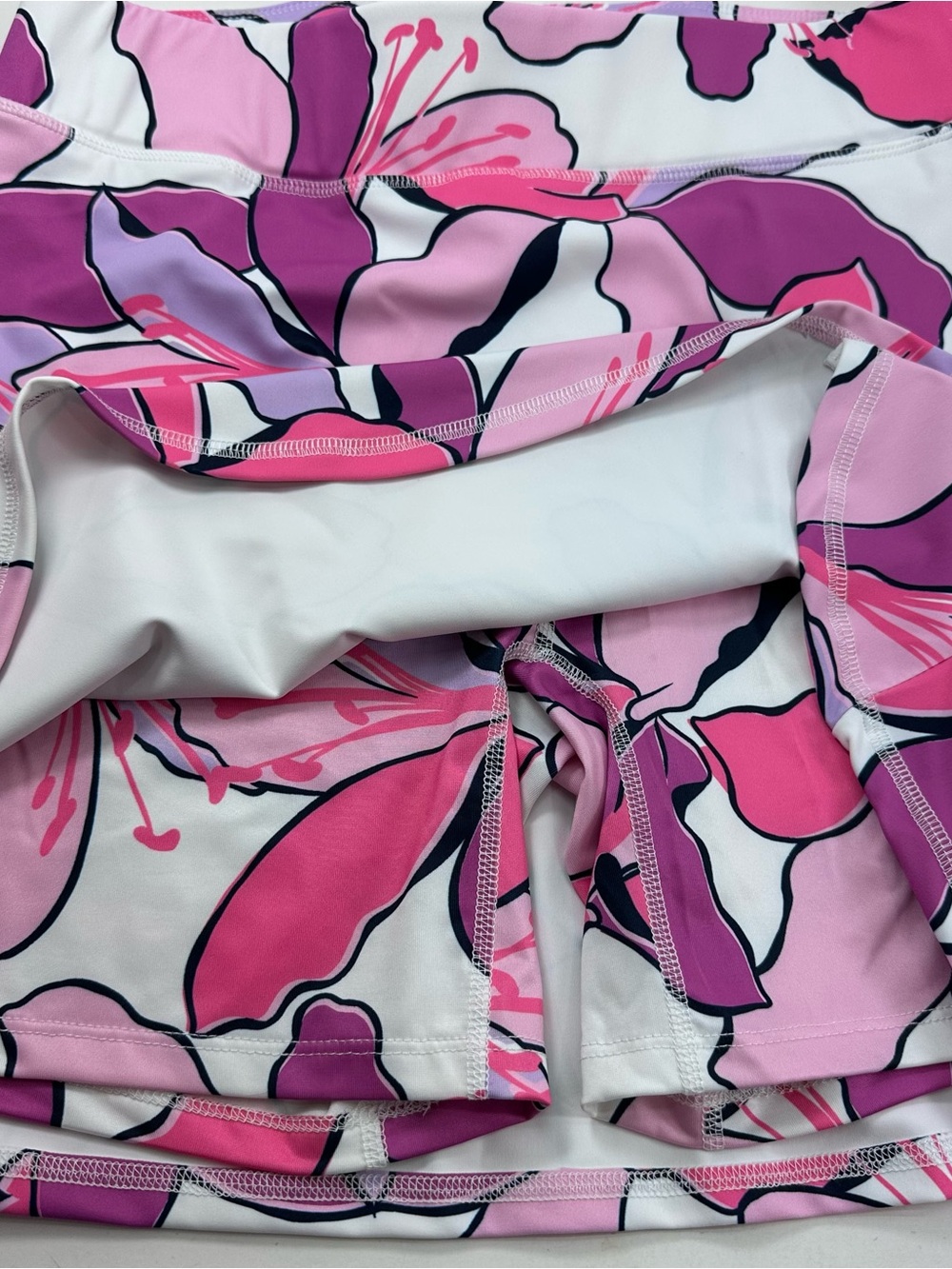 Women’s Floral Active Skort in Pink & Purple - Picture 5 of 8